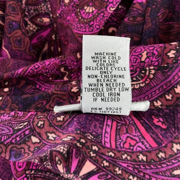 Catherines Top Blouse 4X Paisley Tab Sleeve Polyester Spandex TP-2236 - Picture 9 of 9